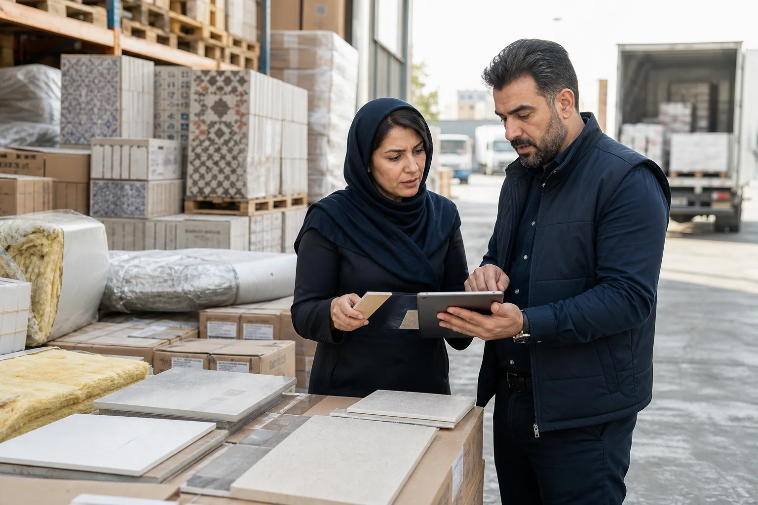 برنامه‌ریزی تأمین و تحویل مصالح ساختمانی برای کارگاه